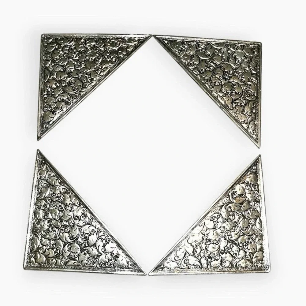 Vintage Godinger Silver Plated Desk Blotter Calendar Corners Guest Book